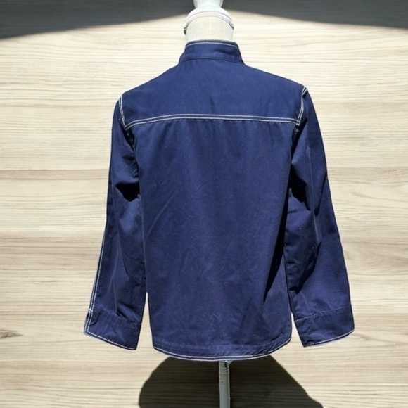 🌻Drapers & Damons Navy Blue White Stitching Lightweight Jacket Size Petite L - Picture 6 of 9